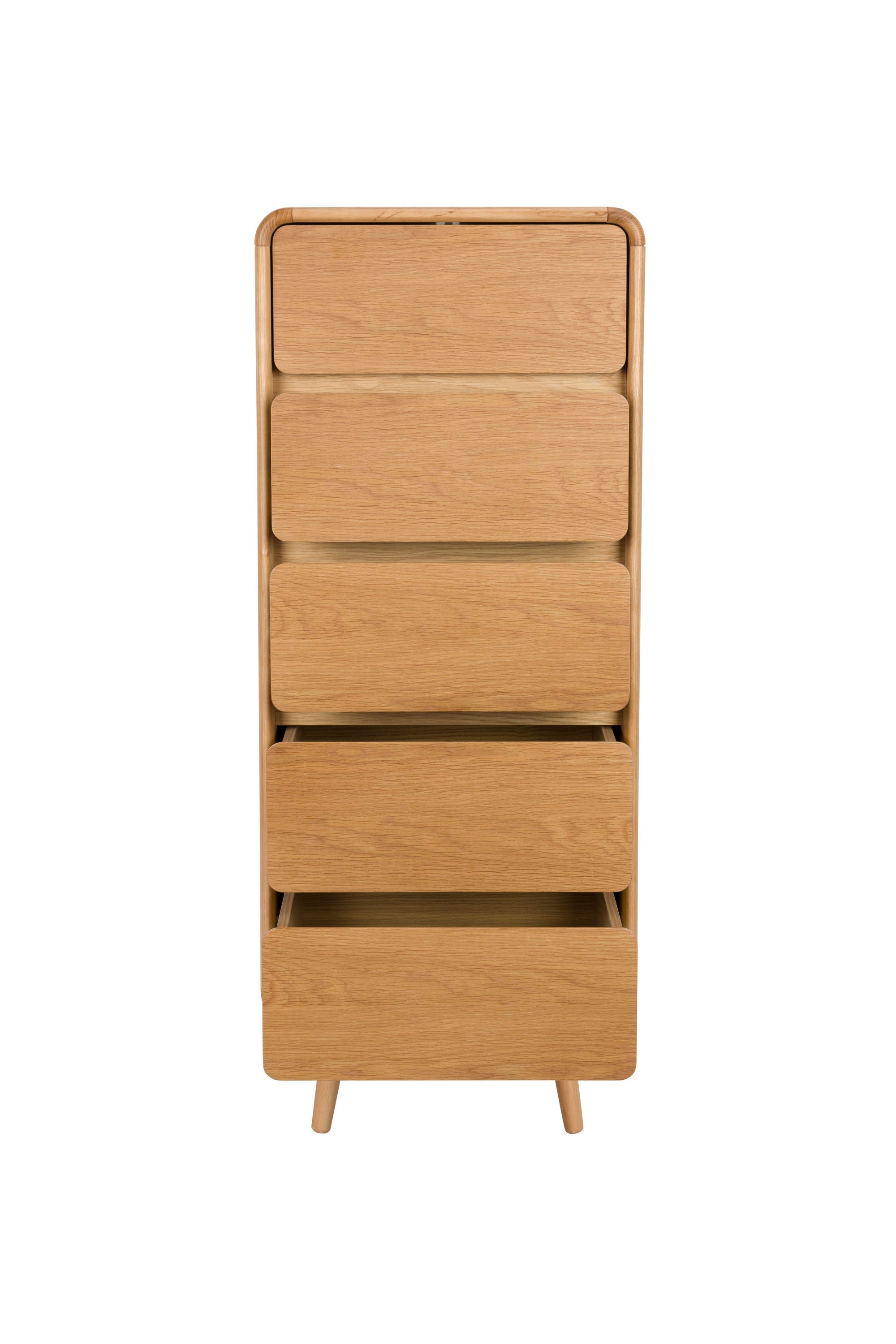 Zuiver Rise Natural Oak Wood Chest of Drawers